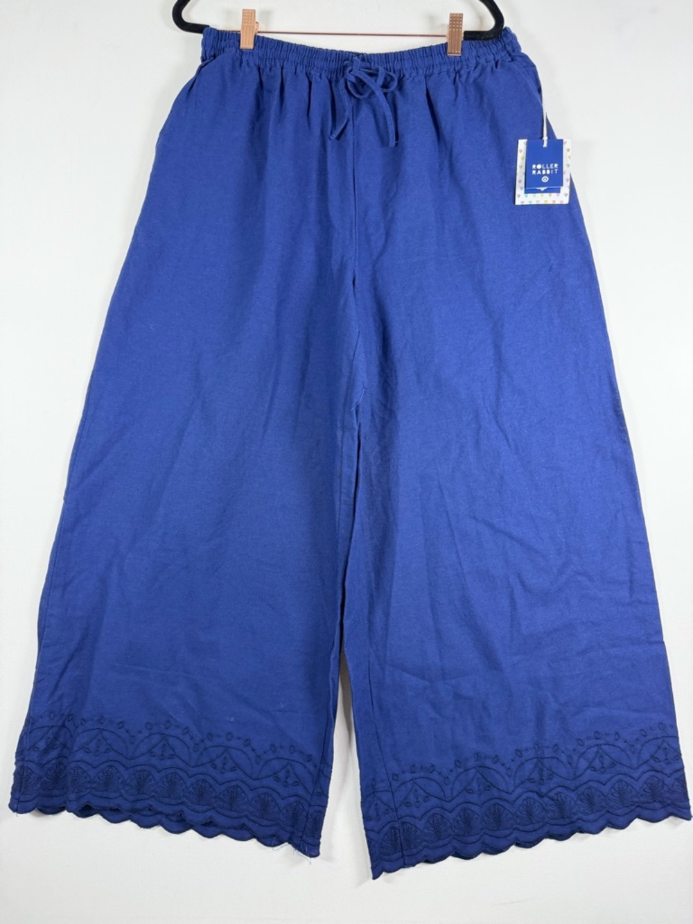 Roller Rabbit x Target Women's Scalloped Hem Drawstring Pants - Navy Blue - M - Picture 8 of 17